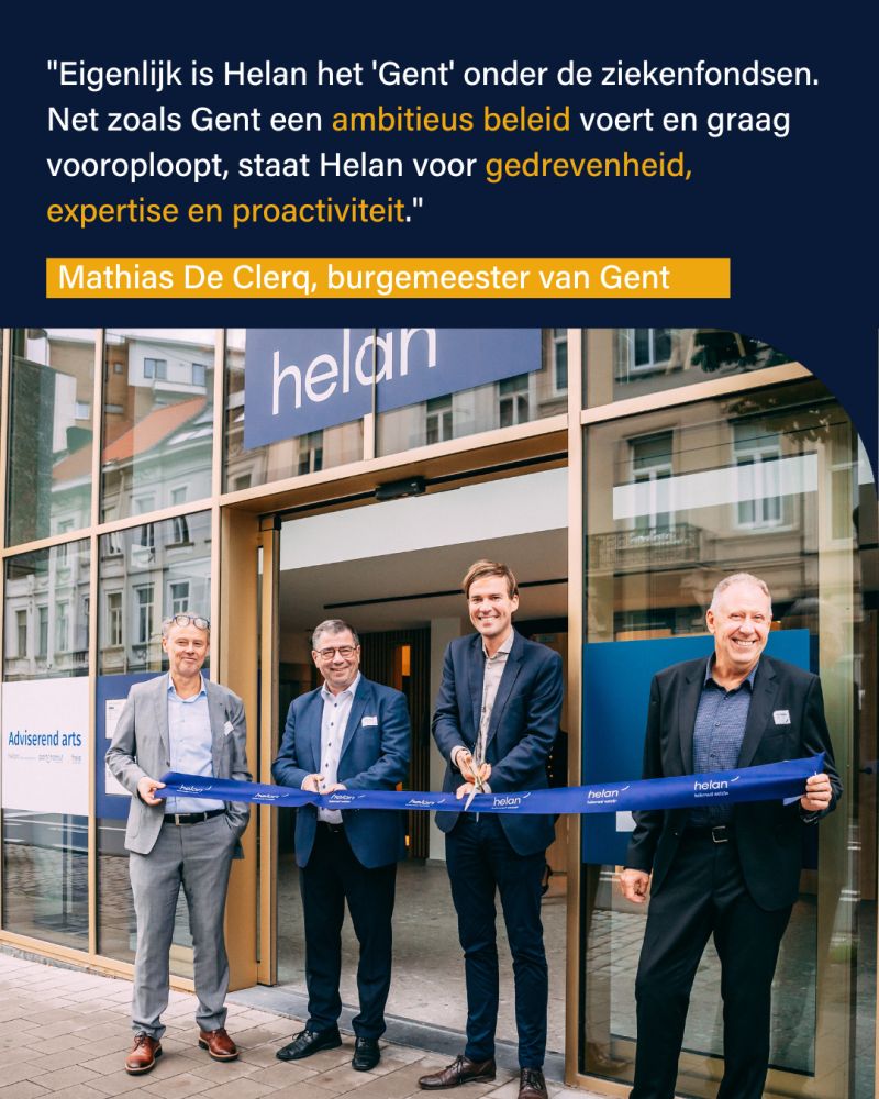 Gisteren werd ons nieuwe kantoor in Gent officieel geopend door #burgemeester Mathias De Clerq. Hij vergeleek Helan met zijn stad. Bedankt, meneer de burgemeester, voor deze mooie woorden! #trots #helemaalwelzijn