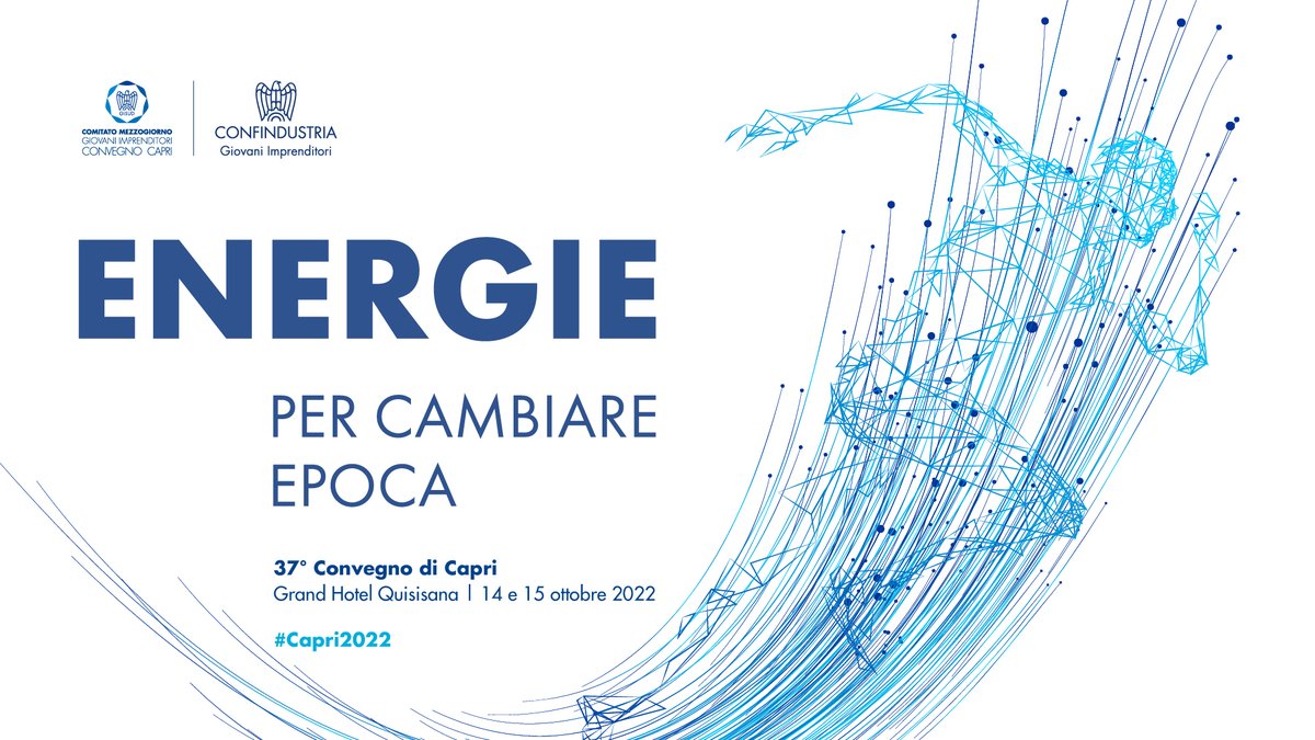 #Capri2022 | Torna il nostro tradizionale Convegno di Capri, quest’anno dedicato agli snodi più importanti per la nostra economia e società. Servono nuove energie per cambiare epoca. 

Segui il 37° Convegno di Capri il 14 e 15 ottobre.
Scopri di più: gisud.com