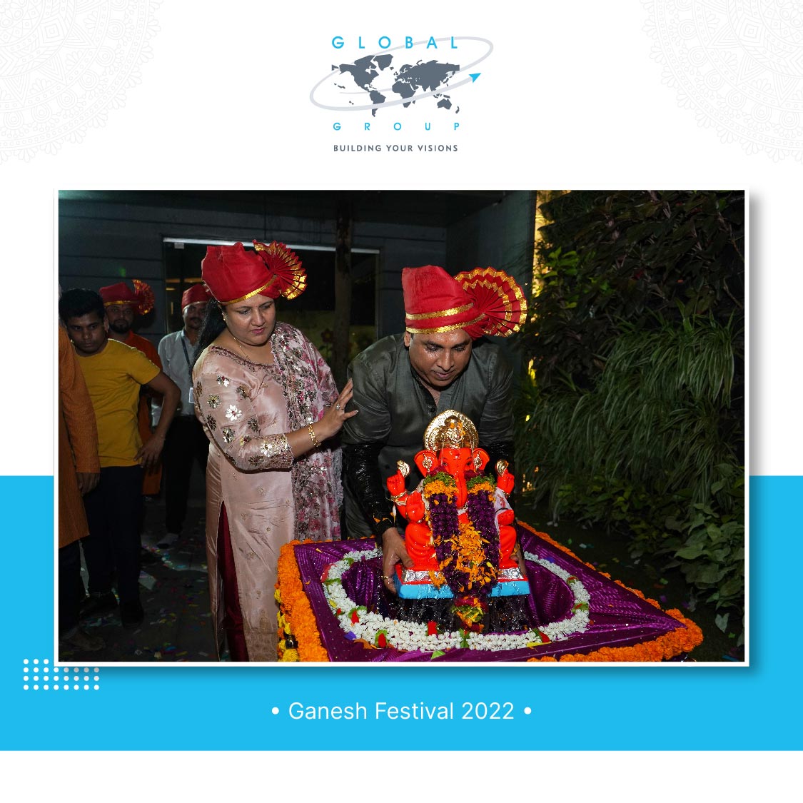 GlobalGroup_Ind's tweet photo. On the auspicious occasion of Ganesh Chaturthi, Global Group celebrated the day with high spirits and fun. We prayed for Bappa's choicest blessings and had an exciting celebration loaded with games and laughter.
https://t.co/HxYlsY6Yav
#bappa #visarjan #happiness #globalgrouppune https://t.co/zkeZzmMxK3
