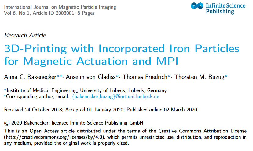 International Journal on Magnetic Particle Imaging tweet media