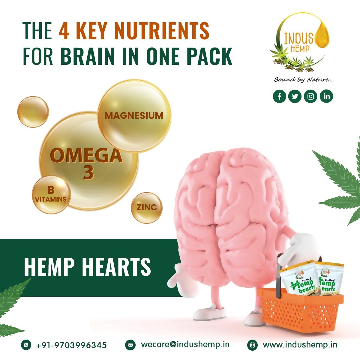 1..2..3 No wait, did you just skip the order of your count? It so happens sometimes that you would obviously be lost in your thought process of what is meant to be done. All you need is #hemphearts that add #Omega 3, #vitamins, zinc, and magnesium to fuel up your brain activity.