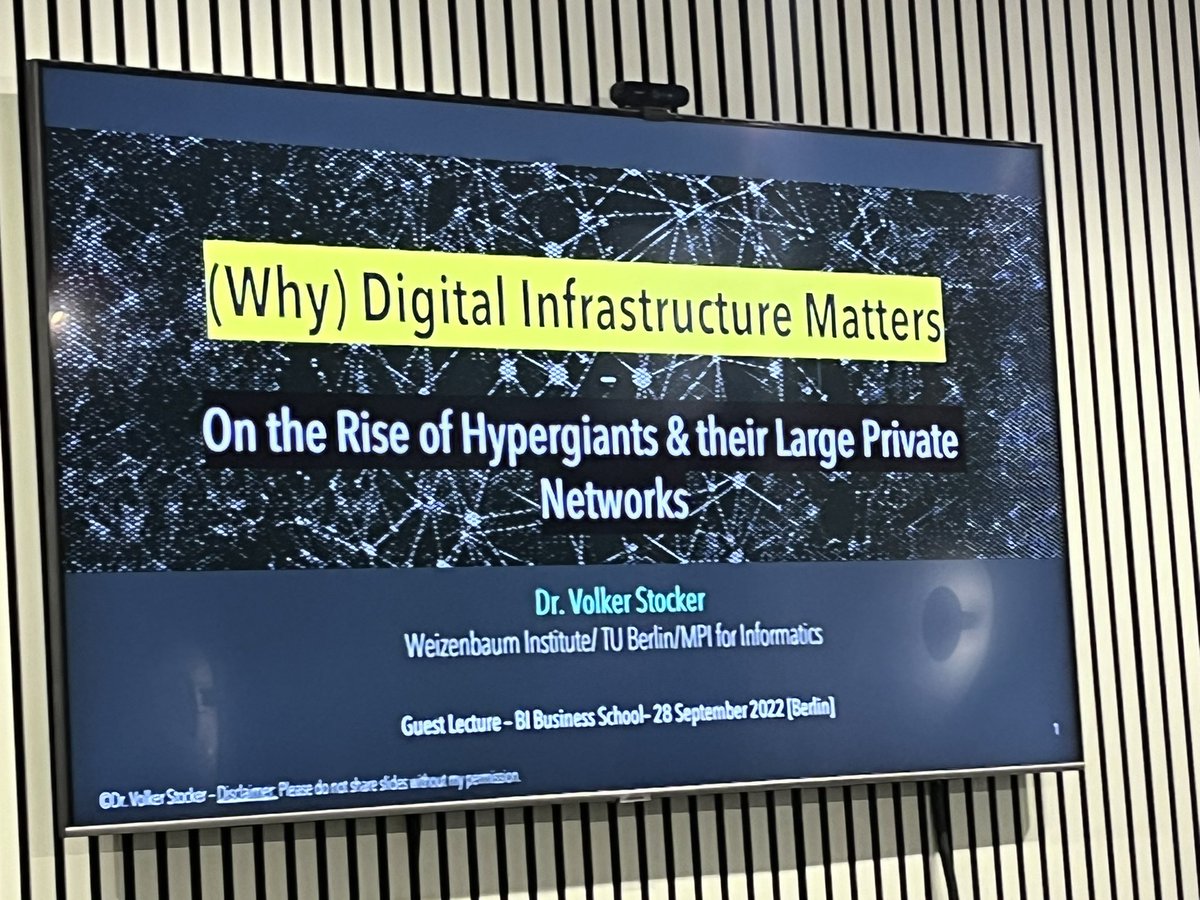 BI_NCIS's tweet photo. Fascinating deep dive on how digital infrastructures create opportunities for innovation and business model development by @volker_stocker: „The guard rails for doing digital business are changing“ Thanks so much for a great talk! @JWI_Berlin https://t.co/cWpTPx3nn8