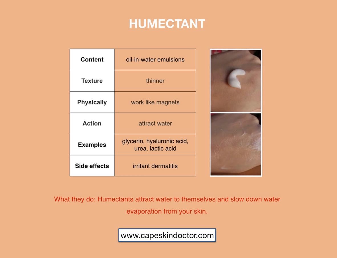 CapeSkinDoctor's tweet photo. A moisturizer is meant to keep your skin hydrated, and to act as a protective layer for your skin. It acts as a barrier to keep the moisture of your skin sealed. There are three types of moisturisers: emollients, humectants and occlusive moisturisers. #moisturiser #skincare. https://t.co/u8yvK4R8XY