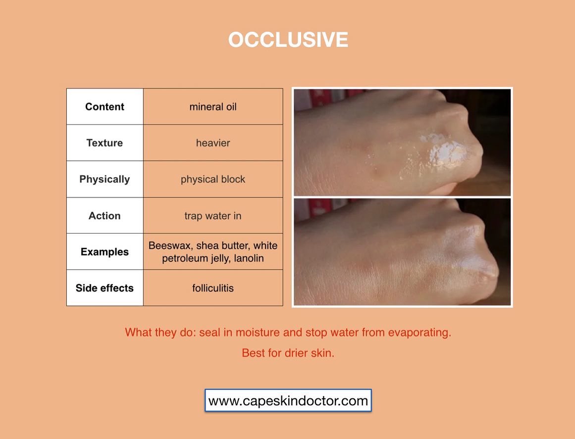 CapeSkinDoctor's tweet photo. A moisturizer is meant to keep your skin hydrated, and to act as a protective layer for your skin. It acts as a barrier to keep the moisture of your skin sealed. There are three types of moisturisers: emollients, humectants and occlusive moisturisers. #moisturiser #skincare. https://t.co/u8yvK4R8XY