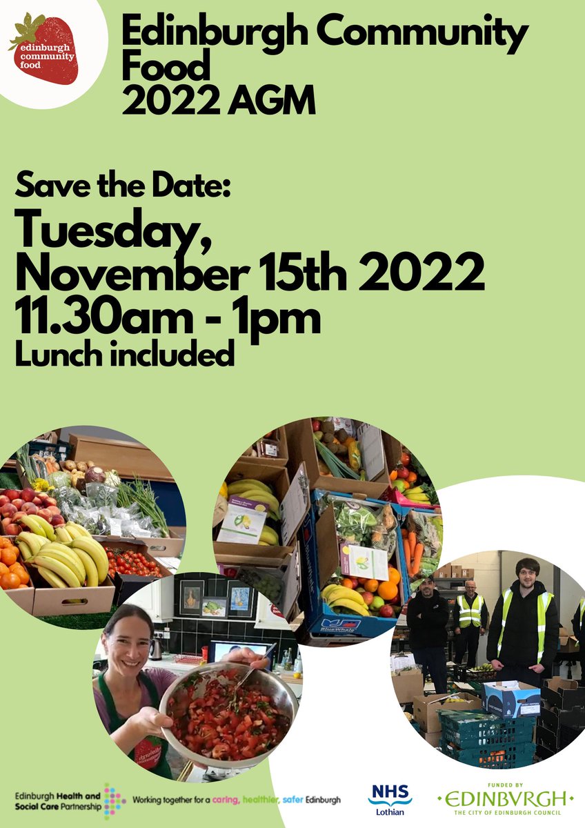 Save the date! 🔊 Our AGM will be held on Tuesday, November 15th, 11.30am-1.30pm at Out of the Blue Drill Hall on Dalmeny Street. Lunch will be provided. We hope you can join us! 🍓