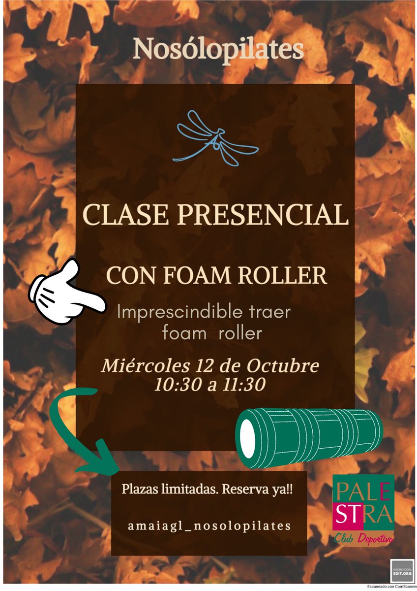 PalestraRivas's tweet photo. CLASE PRESENCIAL CON FOAM ROLLER!

Planes para el 12 de #octubre?

👉 Reserva ya tu plaza de 10:30 a 11:30 con Amaia.

Escribe a @amaiagl_nosolopilates y reserva tu plaza! Recuerda que es obligatorio llevar tu propio roller 🙌

👇 APÚNTATE 👇 https://t.co/zvdH1DpmXA