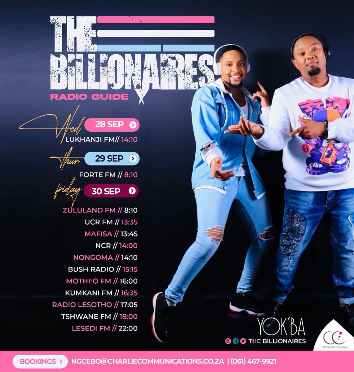 CharlieComms_'s tweet photo. #TheBillionaires #RadioGuide. #YOK'BA dropping on the 30th of September this Friday! #2DaysToGo🕑🚀📢
Use link to presave: https://t.co/K6x0ZS3kPm https://t.co/EYaQvcC6A4