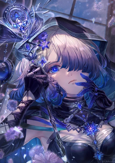 New Drop《 Birthstone Art Box 》A collection of artworks themed on the birthstone of each month." 【Sep.】Sapphire " 22:00(JST)/13:00(UTC) out it on #foundation !!#NFT #NFTJPN  #nftart #FND  #illustration 