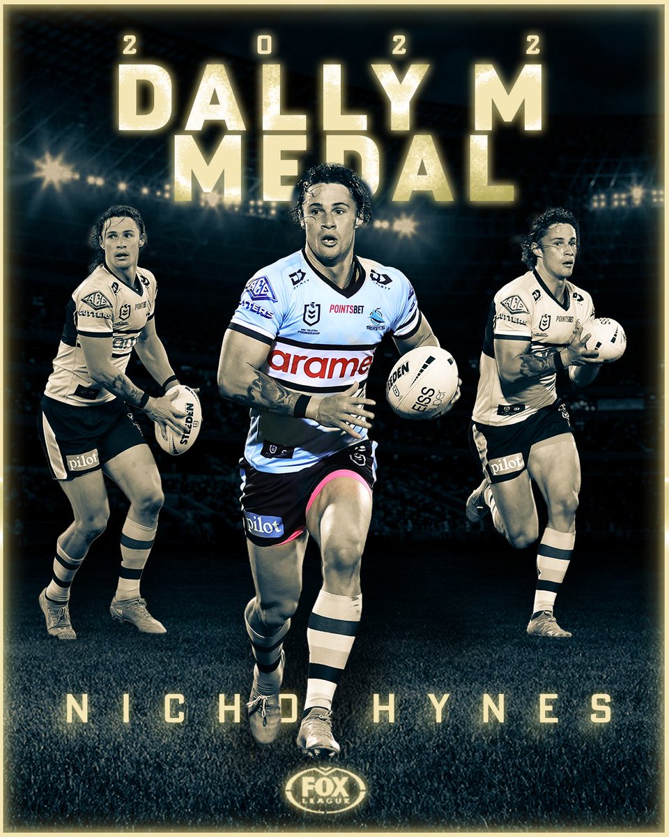 FOXNRL's tweet image. Your 2022 NRL Dally M Medalist is Nicho Hynes! 😍