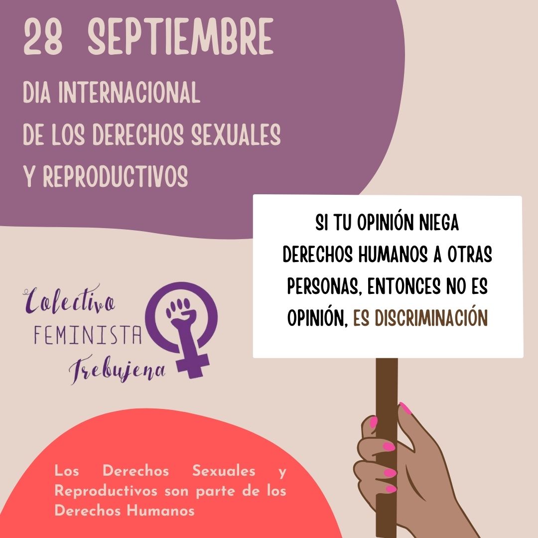 CFeministaTrebu's tweet photo. 28 de septiembre Día Internacional de los Derechos Sexuales y Reproductivos.
💜"PODER DECIDIR SOBRE NUESTRA SALUD, NUESTRO CUERPO Y NUESTRA VIDA SEXUAL ES UN DERECHO HUMANO Y NADIE PUEDE DECIDIR POR TI"❤️🧡💛💚💙💜 https://t.co/NjIz6fpe3p