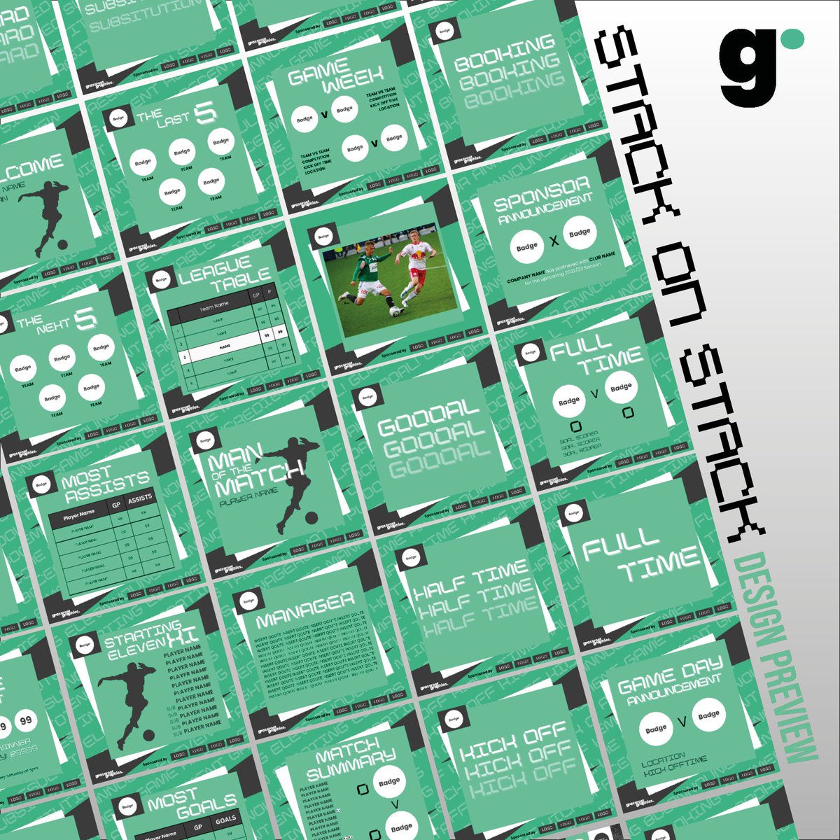 grassrootgfx's tweet photo. Our 3rd #Canva design template is now available to purchase: https://t.co/hF9jYYq77r

Stack on Stack ensures your team colours stand out. Easily drop in your own photos and player images⚽️

This design is available to edit on mobile &amp; desktop📱🖥

#GG | Grassroot Graphics https://t.co/h9hcMS96ob