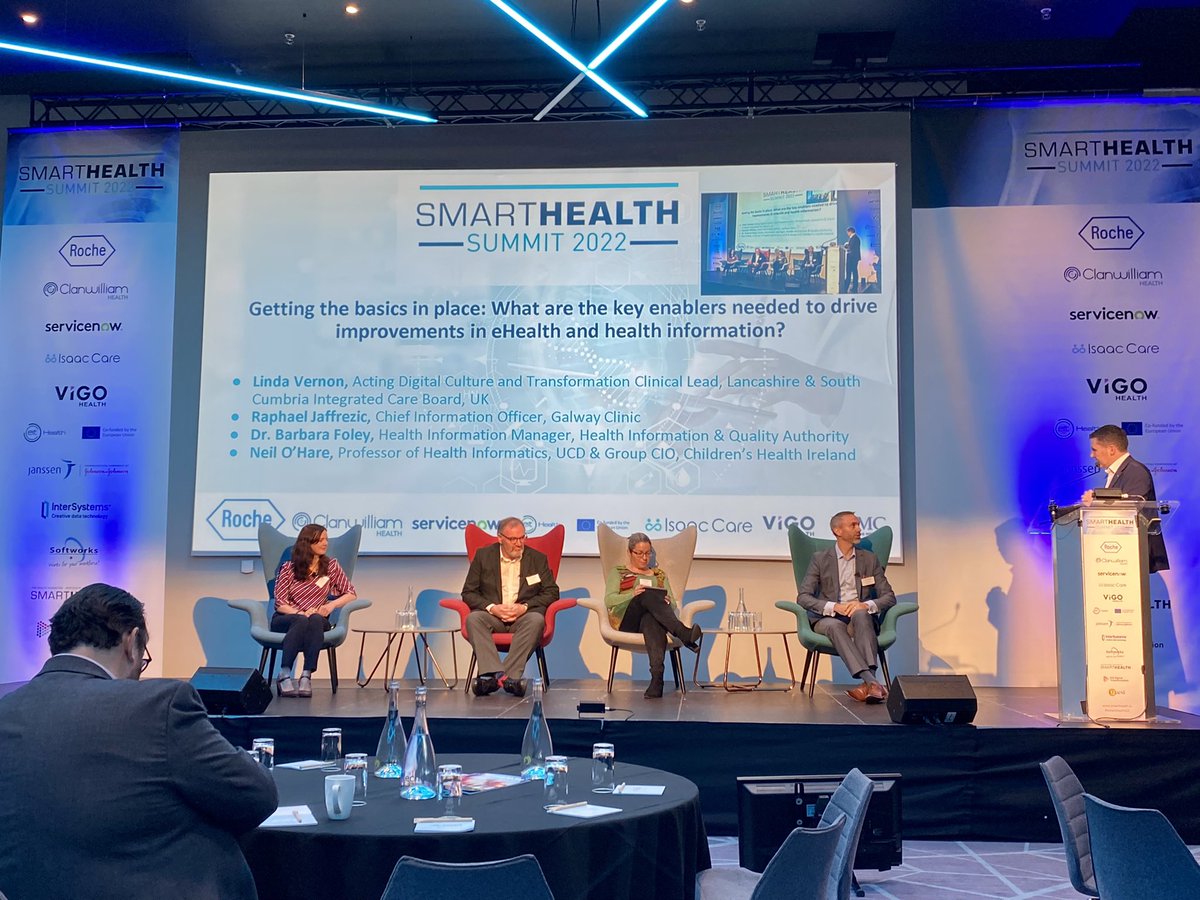 GMcM_'s tweet photo. Key takeaways from this morning @Health_Summits:
1) Fail fast 
2) In digital health, if you don’t start something, it will never get done. Start NOW!
3) Health interoperability &amp; shared care record is arguably more important than any other digital health technology #SmartHealth22 https://t.co/L5nQjOgxjl
