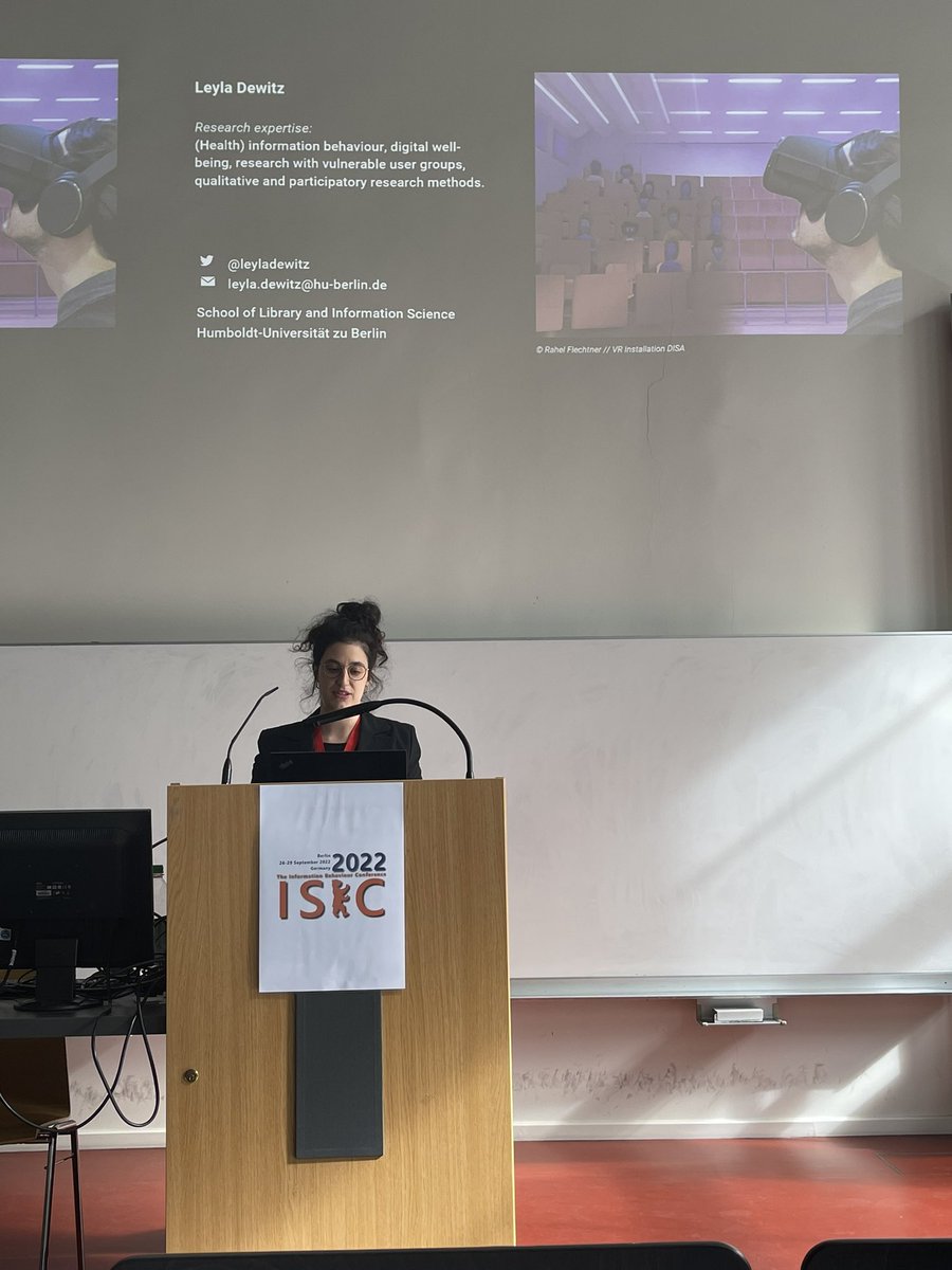 @leyladewitz is presenting her research: Positioning digital well-being in health information behaviour #isic2022 #isic22