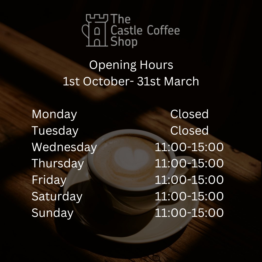 Our opening hours will change to Wednesday-Sunday 11am-3pm from 1st October until 31st March 2023. During this period our Coffee Shop menu offer will be reduced but we will still offer freshly roasted @RecentBeans coffee, hot and cold drinks, delicious cakes, treats and snacks.