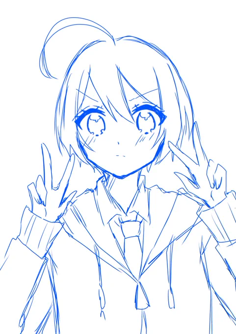 #このタグを見た人はラフ画とその完成絵を見せる
ラフ…雑だな 