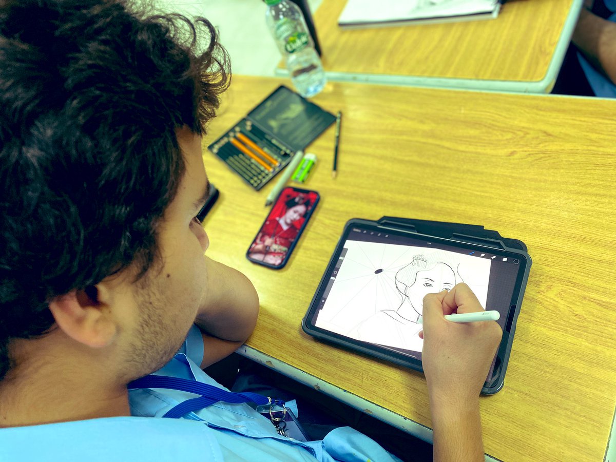 BISRCreates's tweet photo. #BISRArtY11 students are developing their course work themes with digital manipulation with Procreate. #ArtwithMrsK #BISRArtHamra #BISRCreates https://t.co/muP4pkGzaz