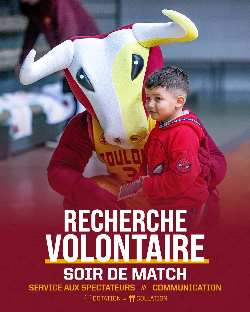 ToulouseBasket's tweet photo. Le TBC renforce son équipe de volontaires pour animer ses matchs à domiciles. Rejoignez une équipe dynamique dans le cœur de l’action 🏀🔥

Pour encore plus d’unité, repartez habillés aux couleurs du Toulouse Basket Club après les matchs 🔴🟡

ℹ️ : communication@tbc.com https://t.co/qcEBqH4gHJ