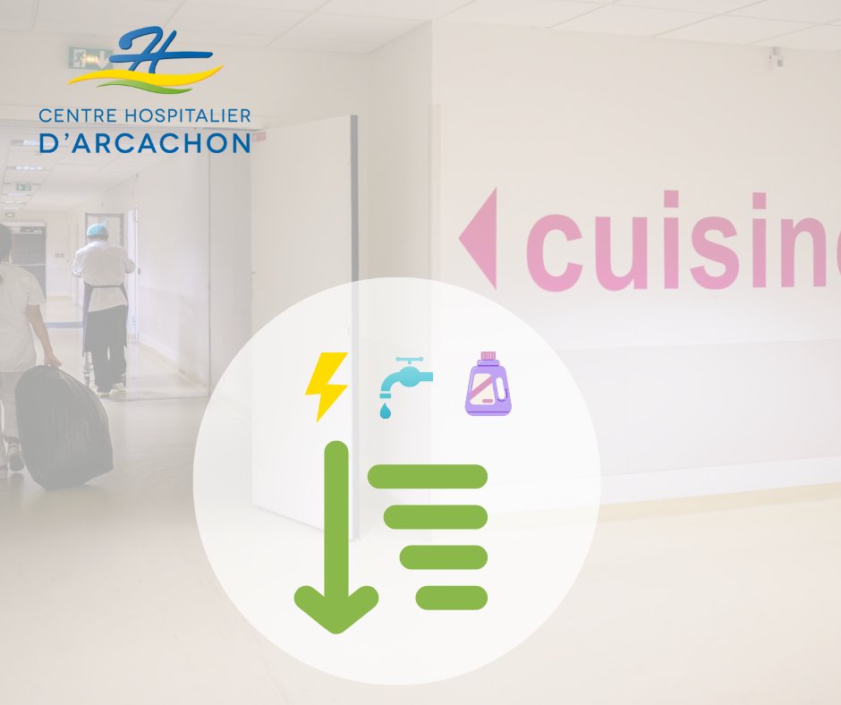 [#SEDD2022 ♻️- Les actions du <a href="/ch_d_arcachon/">Centre Hospitalier d'Arcachon</a> ] 
Focus n°3 🔎"Restauration durable"  
Le service de restauration s’engage pour une nette diminution des consommations d’énergie, d’eau, de produits lessiviels nocifs à l’environnement ! Des engagements forts en faveur de la planète !