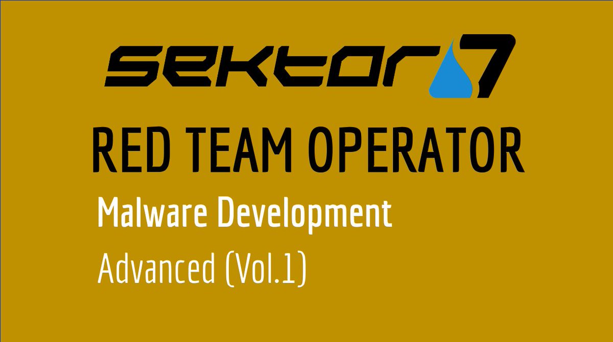 SEKTOR7net's tweet photo. New RTO course released.

Enjoy!
https://t.co/KxLh2nXgso

#RTO #redteam #onlinelearning https://t.co/HCAuvrvx0U