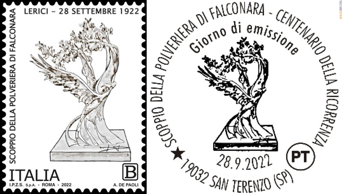 Vaccarinews's tweet image. #Falconara (Lerici), #francobollo ricorda i cent’anni dallo scoppio della #polveriera: vaccarinews.it/twnews/tw_3349…