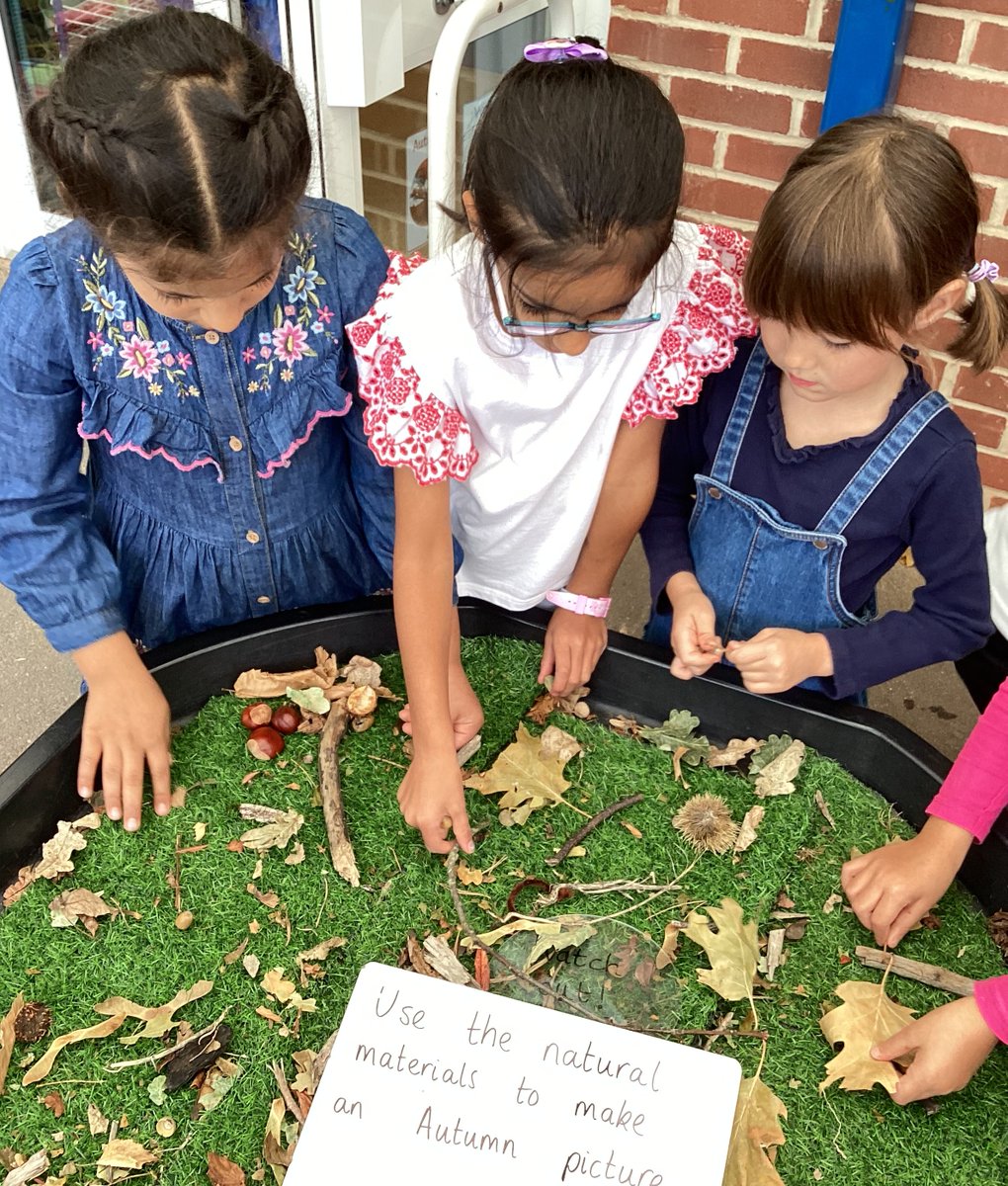 StainesPrepYr1's tweet photo. We love using the #tufftray in our outside areas to continue our learning outside the classroom. It is great to work with #numicon to find 1οΈβ£ more and 1οΈβ£ less @WhiteRoseMaths and use our creative skills with Autumn materials π #StainesPrepLearning https://t.co/sXoYLB78gr