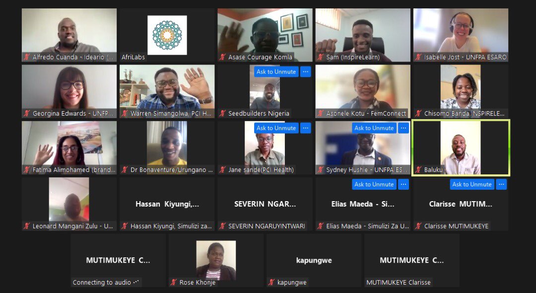 We joined <a href="/AfriLabs/">AfriLabs</a> and <a href="/UNFPA_ESARO/">UNFPA East and Southern Africa</a> for the early &amp; unintended pregnancies (EUP) and genital mutilation (FGM) innovator hacklab. 

Market solutions to advance innovations for EUP &amp; FGM are critical in averting the associated  economic &amp; social costs and enhance QoL