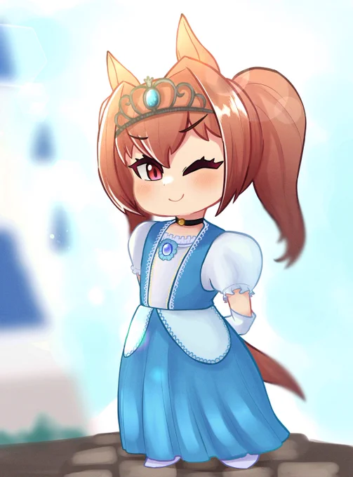 落書き シンデレラの衣装でインパしてる幼少期ダスカ 