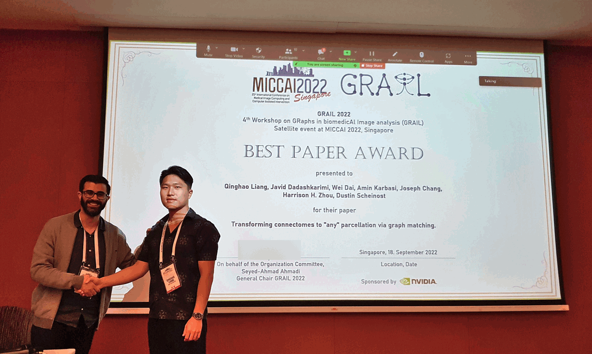With the conclusion of our 4th workshop on "GRaphs in biomedicAl Image anaLysis (#GRAIL2022)", we would like to congratulate Qinghao Liang et al. for winning the Best Paper Award. The authors will receive a GeForce RTX 3080 Ti, sponsored by <a href="/nvidia/">NVIDIA</a>.