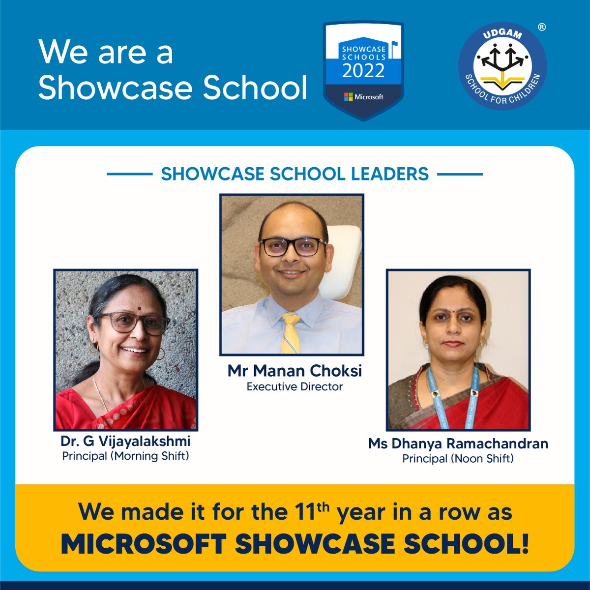 UdgamSchool's tweet photo. It takes great pleasure to announce that #UdgamSchoolforChildren is recognized as the Microsoft Showcase School for 11th year in a row. 
#showcaseschool #microsoftedu #Udgamites #school #schools #AheadOfTime #schoolawards @Krupali_Sanghvi 

@mgchoksi https://t.co/psgJnZPIT2
