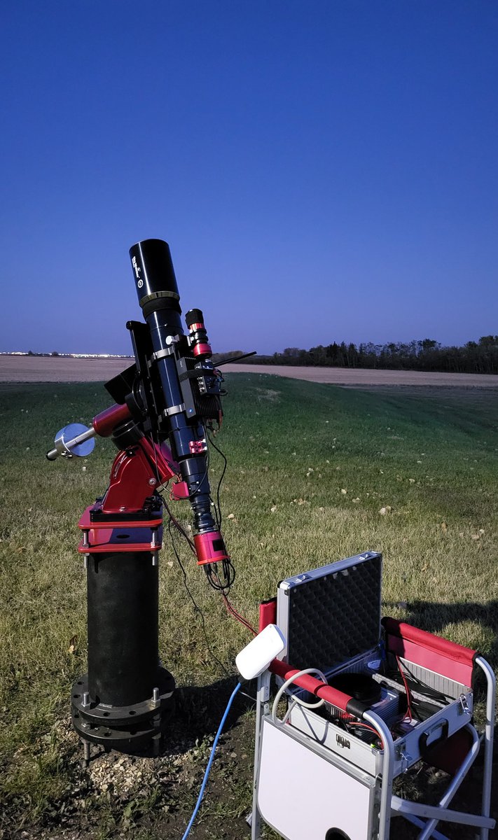 elusivephotons's tweet photo. Setup and waiting for Dark. Tonight's target... The Elephant Trunk Nebula
#Astrophotography #SoftwareBisque #ParamountMX https://t.co/keL2m7pfPR