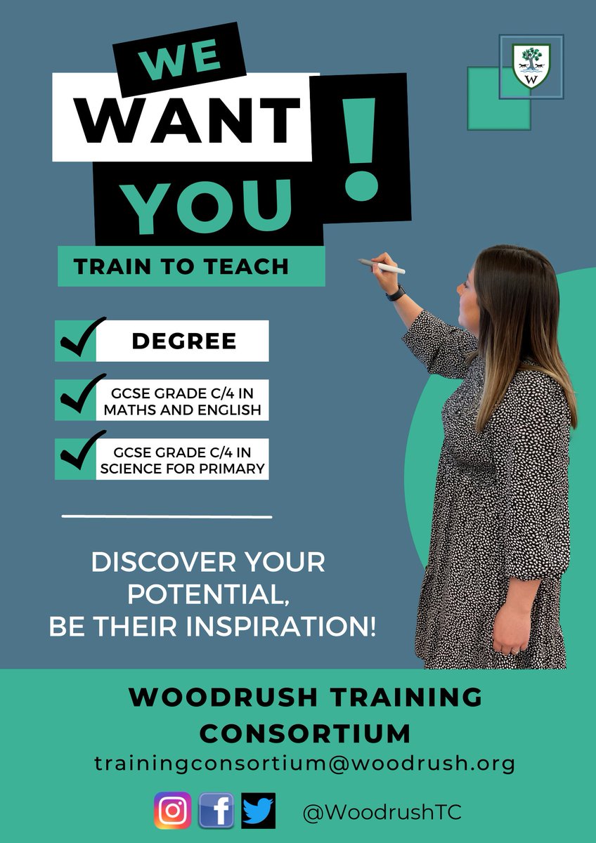 WoodrushTC's tweet photo. Its quite simple... WE WANT YOU!

#traintoteach #primary #secondary #schooldirect 

@getintoteaching  @worcester_uni  @unibirmingham @warwickuni https://t.co/0wO3n1JBJf