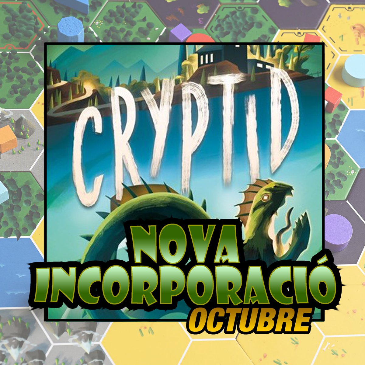 michinogemu's tweet photo. A l'octubre els jugadors i jugadores de #michinogemu tindran un nou repte a superar amb el misteri de #cryptid un joc que ens ha arribat de nou a la ludoteca i que tenim moltes ganes de jugar amb totes vosaltres.
#doitgames #jocsdetaula #boardgames #patronat #queferacornella https://t.co/pzKsskA0qU