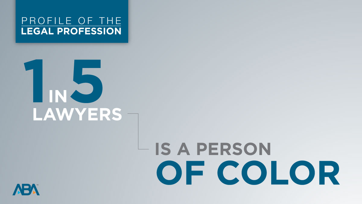 One in five lawyers is a person of color, according to the ABA Profile of the Legal Profession. For more facts, read on: ambar.org/zcrgeq