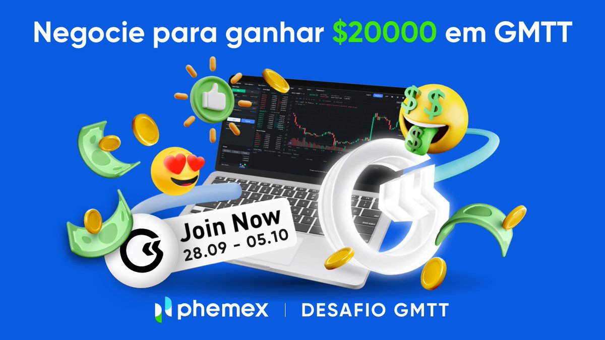 PhemexBrasil's tweet photo. Desafio do GMTT 🥊
📊Negocie para ganhar $20.000 em #GMTT
🤑3 pools de prêmios para você resgatar! Saiba mais aqui!
https://t.co/sKfXuEdCWI https://t.co/m81sw4bmxY