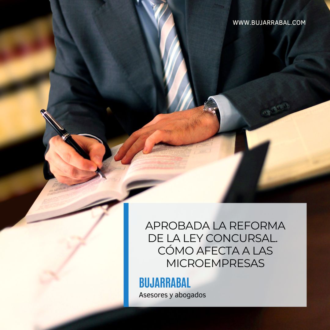 ✔📋 Aprobada la reforma de la Ley Concursal. ¿En qué consiste? Consulta nuestro blog: bit.ly/LeyConcursal20…

Si necesitas asesoramiento, no dudes en consultarnos. Llámanos📲 +34 941 545 154 y reserva tu 𝘾𝙞𝙩𝙖 𝙋𝙧𝙚𝙫𝙞𝙖.

#BujarrabalAsesores #Asesoría #AsesorLaboral