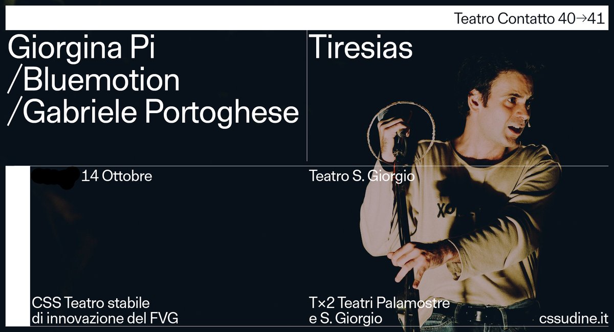 CSSUdine's tweet photo. 14 ottobre h21
#Udine #TeatroContatto
Un performer, piatti da dj, microfono e dischi:
#Tiresias porta in scena il testo del poeta,rapper e performer londinese #KaeTempest, per la regia di #GiorginaPi #Bluemotion e di #GabrielePortoghese, in scena con il suo carisma interpretativo https://t.co/5SJd70vh5u