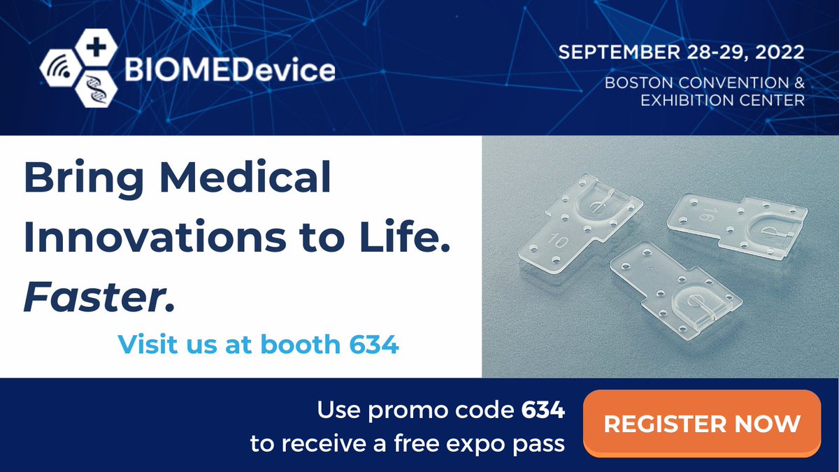mnrubber's tweet photo. The week for #BIOMEDevice has finally arrived! Use our promo code for a FREE expo pass, and stop by our booth to chat with us about your next-gen medical devices and our accelerated innovation process. Let's bring your product to market, faster!  https://t.co/Y34ER9ujqc https://t.co/s45awNB6au