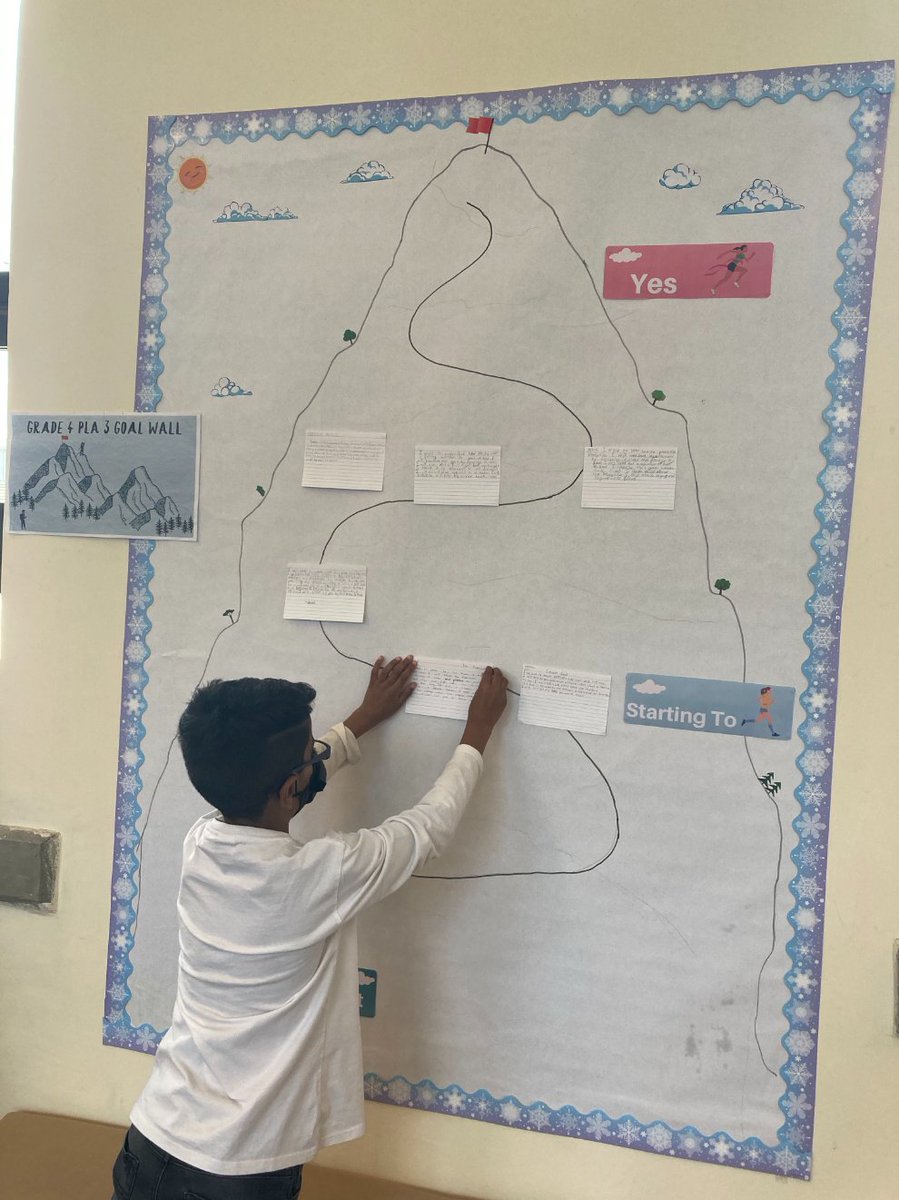 TristanPYP's tweet photo. How can we nurture a community of empathetic and supportive learners? G4 share their learning goals making it explicit that we are all at different stages of our learning journeys. #PYPchat #thisisics #IB #PYP https://t.co/aOlPi5G2ZQ