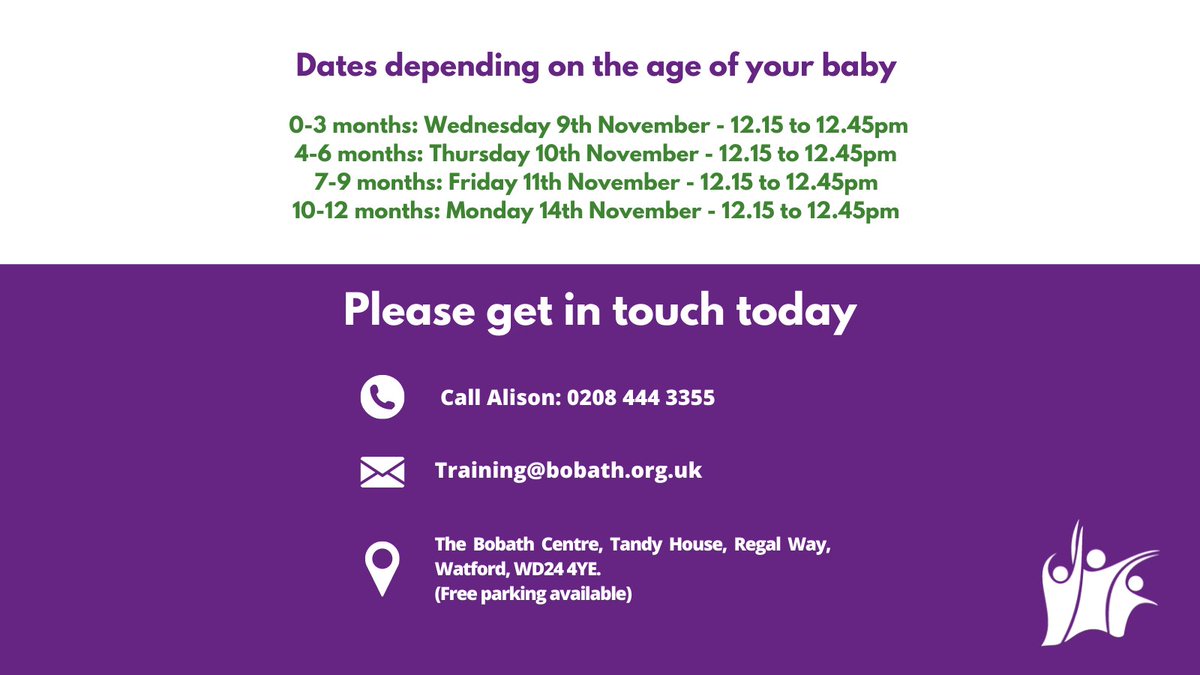 Bobath_Centre's tweet photo. We need healthy babies aged 12 months or younger, to demonstrate how babies typically develop. If you want to learn about the next stage in your baby’s development, whilst helping families affected by Cerebral Palsy, please get in touch today! 👶💚 https://t.co/POb86jszWF