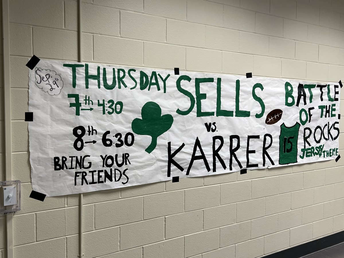 DublinSells's tweet photo. Thursday (9/29/22) is Jersey Day! 🏈  Sells Football at Home vs. Karrer - 7th Grade @ 4:30 pm, 8th Grade @ 6:30 pm #RockPride #SupportYourRocks #BattleOfTheRocks https://t.co/afQ2MBnlPW