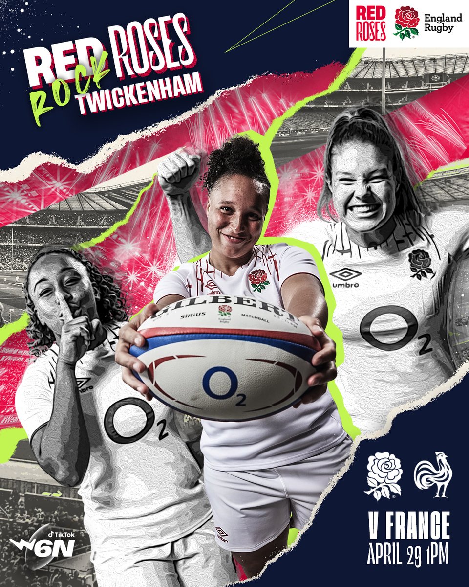 𝗧𝗵𝗲 𝗥𝗲𝗱 𝗥𝗼𝘀𝗲𝘀 𝘁𝗼 𝗿𝗼𝗰𝗸 @Twickenhamstad 🙌 For the first time in history the #RedRoses will play a stand alone match at Twickenham! Be there for this historic occasion 👉 bit.ly/FranceHQ