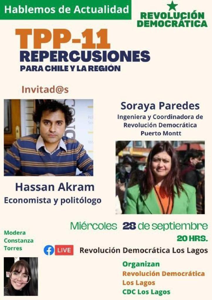 📢 ATENCIÓN ‼️
Hoy nuestra Comisión de la Región de Los Lagos, tiene esta importante actividad❗
#TPP11