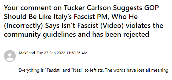 BlameMaxSand's tweet photo. Fun Game: What is the "Community guideline" this comment "violated? https://t.co/Q2qTR08Tzk