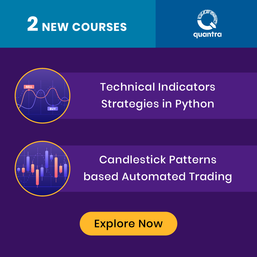 QuantInsti's tweet image. We have launched 2 new courses on technical analysis using Python.
Learn to use candlestick patterns and technical indicators to generate trading signals, identify trends, and create trading algorithms.
Check them out here - bit.ly/GoQuantra
#AlgoTrading #PythonTrading