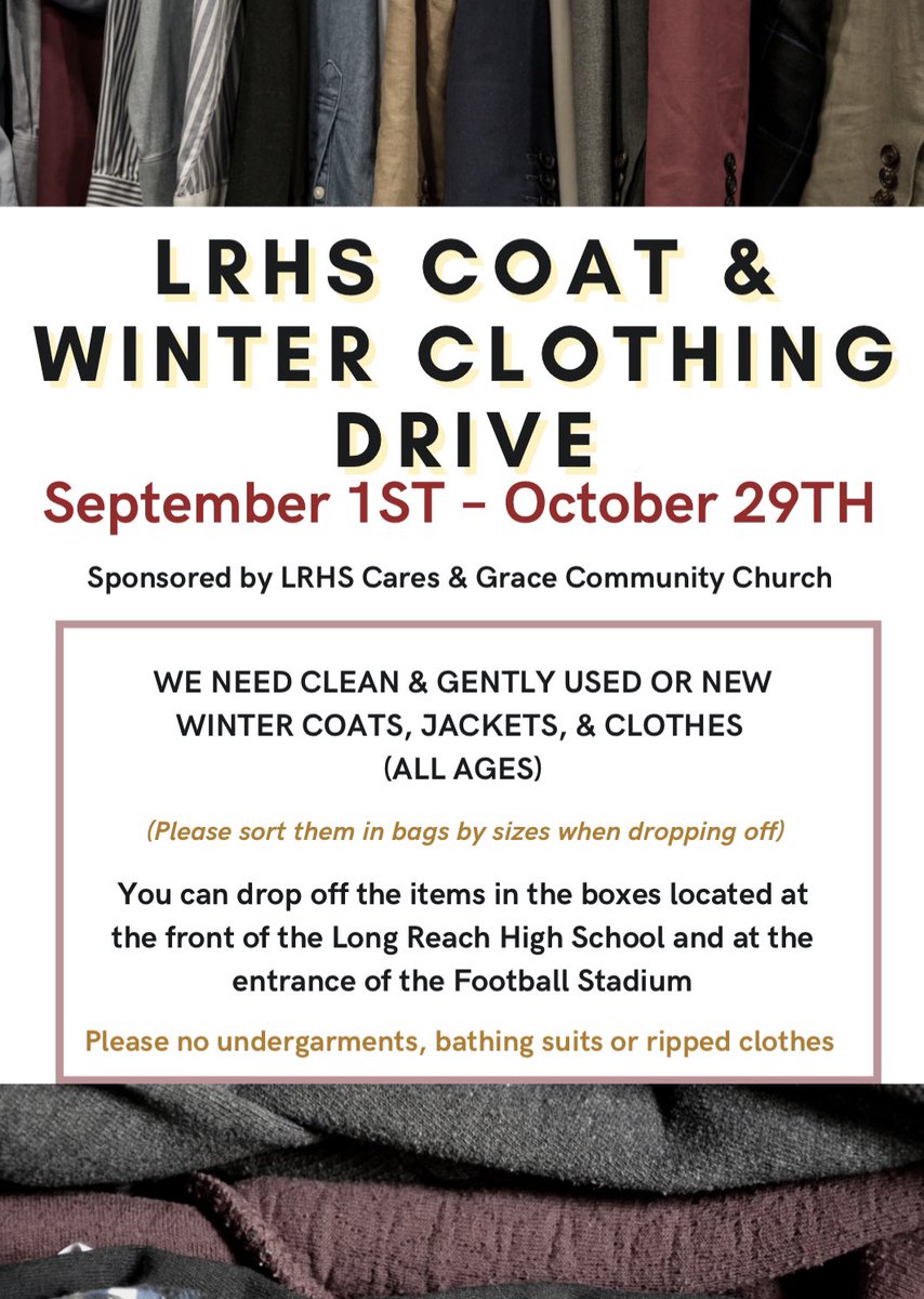 LRHS_Boosters's tweet photo. LRHS Boosters is about building and supporting our Long Reach community. Spread the word about this great opportunity to help keep our neighbors warm! @LRHS_Athletics @hcpss_lrhs
#onelightningteam #onelightningfamily https://t.co/8VRsCR1SXw
