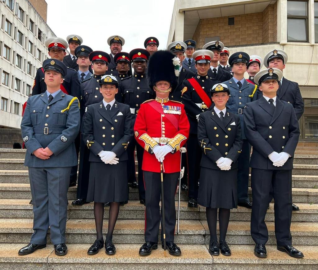 CCFcadets's tweet photo. CCF Cadets from the Royal Navy, Royal Marines, Army and Royal Air Force were honoured to represent the CCF at the State Funeral of Her Late Majesty Queen Elizabeth II. @RoyalNavy  #Royal Marines https://t.co/8GC8YTrAnc