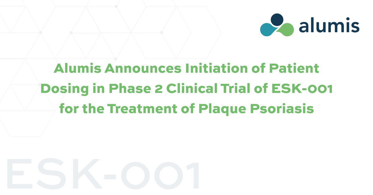 We’re pleased to announce the first patient has been dosed in Stride, a Phase 2 clinical trial of ESK-001, a highly selective allosteric tyrosine kinase 2 (TYK2) inhibitor, to treat moderate to severe plaque #psoriasis.
businesswire.com/news/home/2022…
