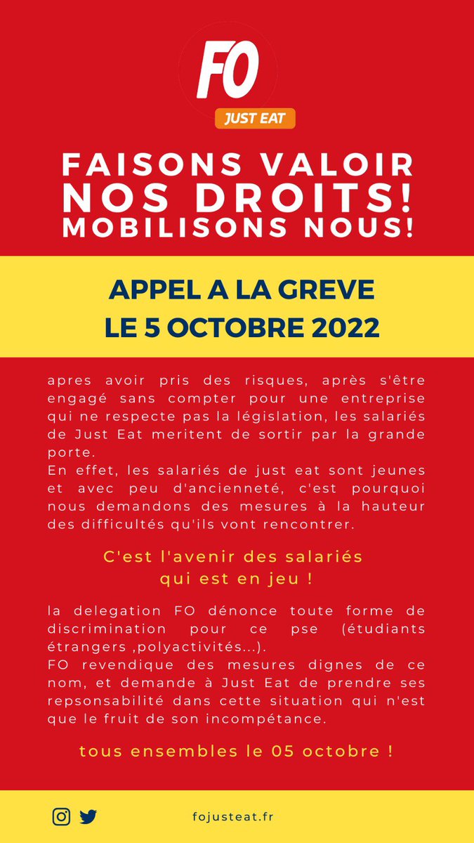fo_justeat's tweet photo. @udFO75 @fo_justeat @force_ouvriere https://t.co/5M7m0UvV5p