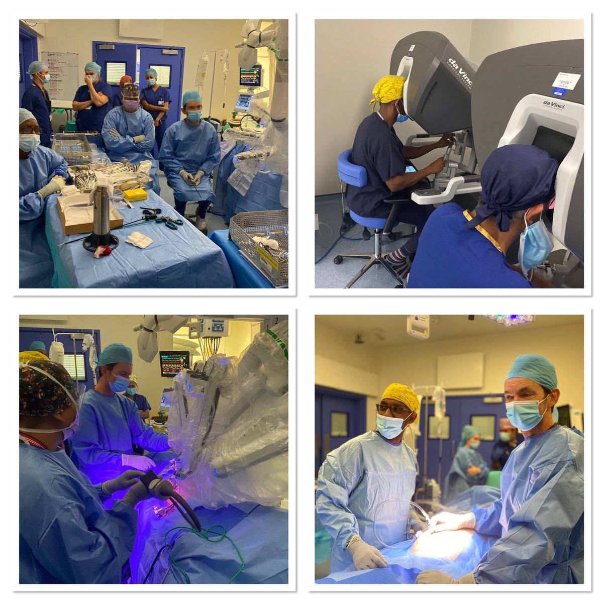 First robotic anterior resection being performed today at @RoyalFreeNHS . A big moment for the department and congratulations to my colleagues Mr Ib Suliman and Mr Derek Boyle for getting the robotic colorectal programme underway! @RFLchiefexec @IntuitiveSurg @colo_research