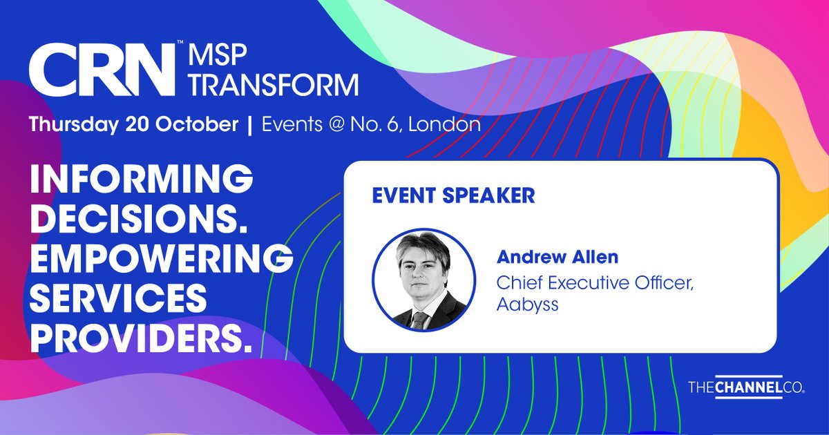 Andrew Allen of <a href="/AabyssTech/">Aabyss</a>  will be speaking on 20 October at CRN UK MSP Transform about how MSPs help their customers through a recession.

Register for free here: bit.ly/3xW4fDr

#MSPTransform #MSP